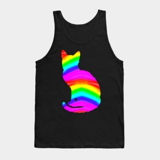 Neon Rainbow Kitty Tank Top